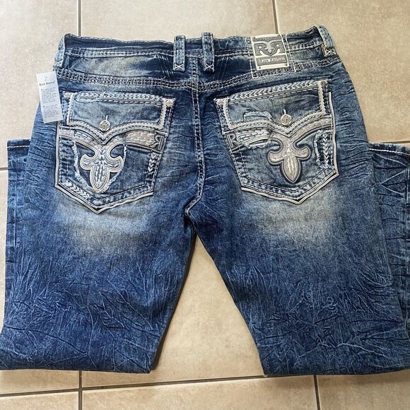 Rock Revival Other - NEW Rock Revival Tate Men's 44x32 Alternative Straight Distressed Acid Wash